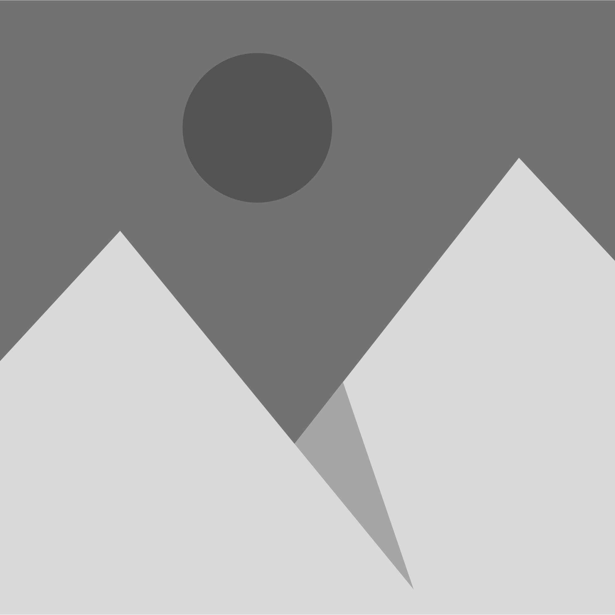 Gray placeholder image icon featuring two light gray mountain peaks against a dark gray background, with a dark gray circle representing the sun in the upper center.